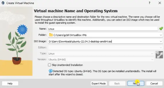 Installing Linux VirtualBox Machine