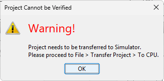 Transfer warning message