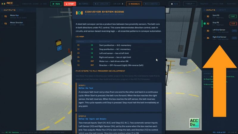 Conveyor ACC PLC Simulator I/O