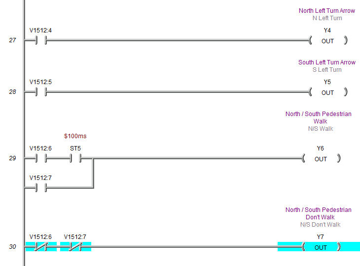 Ladder Logic Programming Sample Code - Traffic Light