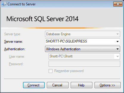 Creating a Database in SQL Server Express 2014