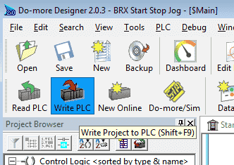 BRX Do-More PLC First Program (Start, Stop, Jog)