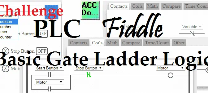 PLC Fiddle Basic Gate Ladder Logic - AND, OR, NAND, NOR, EXOR and EXNOR