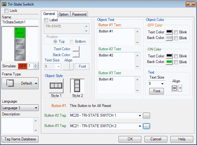 C-More EA9 HMI Series Panel Object List Buttons