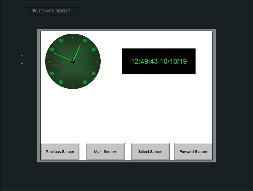 C-More EA9 HMI Series Panel Object List Clock