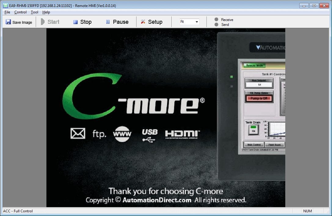 C-More EA9 HMI Series Headless RHMI Android Remote Access App