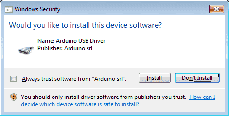 Arduino Installing the software