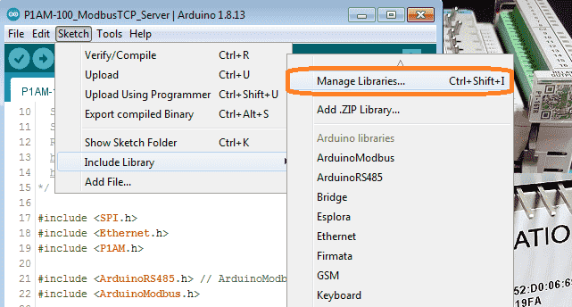 P1AM Arduino Modbus TCP
