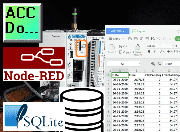 Click Plus Data Logging - CSV File SQL Database - ACC Automation PLC