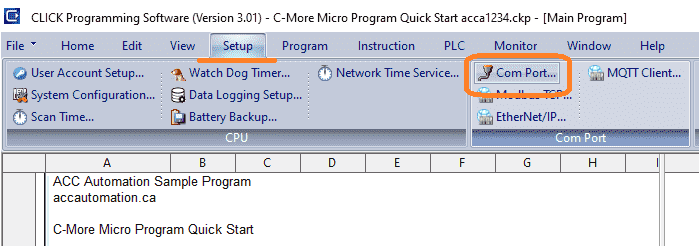 C-More Micro Program Quick Start