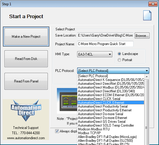 C-More Micro Program Quick Start