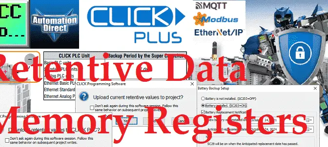 Click PLC Retentive Data Memory Registers