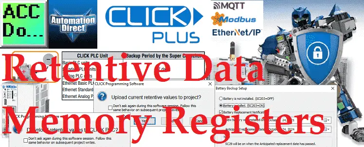 Click PLC Retentive Data Memory Registers