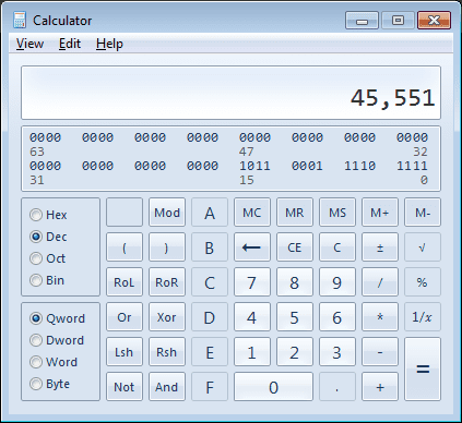 Windows Decimal Calculator