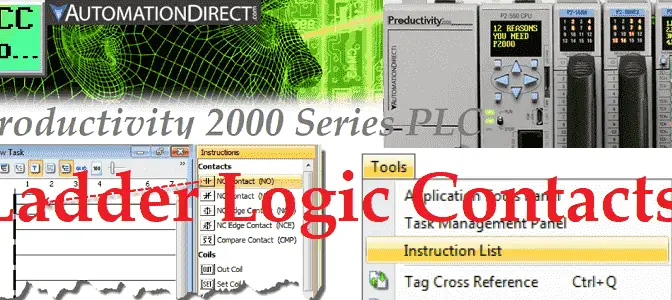Productivity 2000 PLC Ladder Logic Contacts