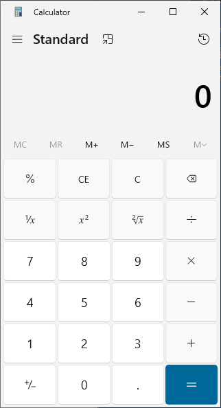 Windows Calculator - Numbering Variables