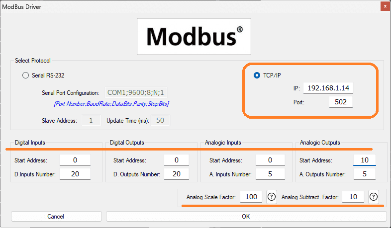 EasyPLC Modbus TCP Client Server Setup