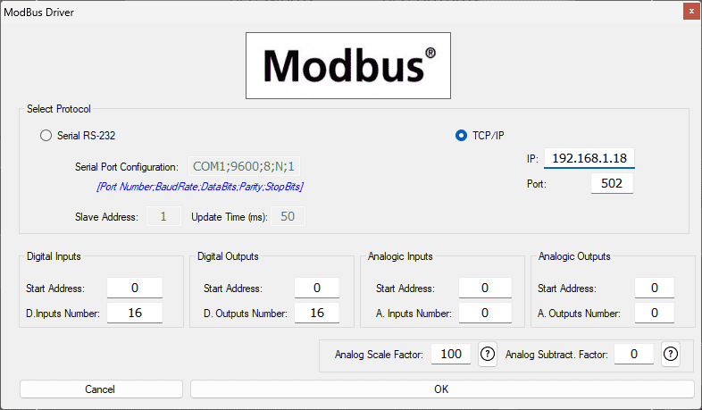 Modbus TCP to PLC Simulator Communication