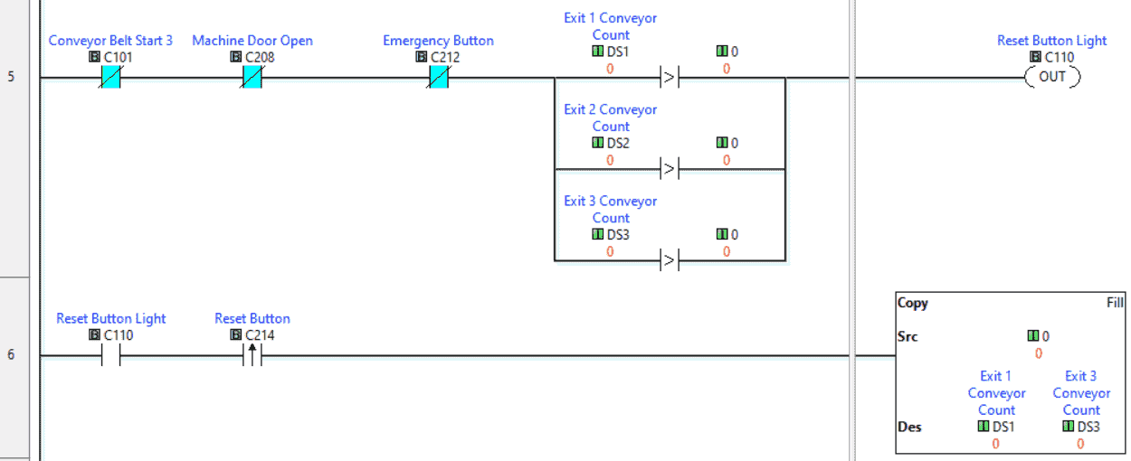Ladder logic sample code
