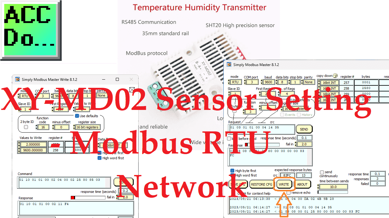 XY-MD02 Sensor Setting - Modbus RTU Network