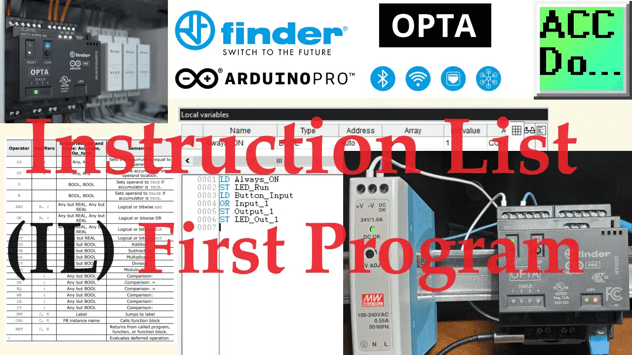 Arduino OPTA PLC - Instruction List (IL) First Program