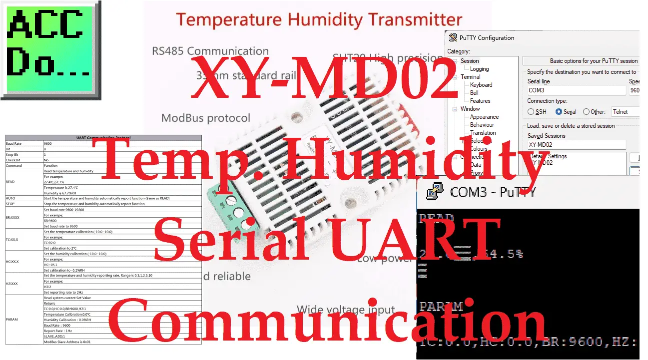 XY-MD02 Temp Humidity Serial UART Communication