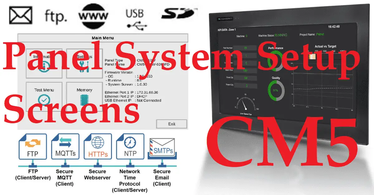 C-More CM5 HMI Series Panel System Setup Screens
