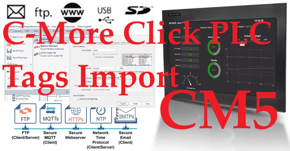 C-More CM5 HMI Click PLC Tags Import