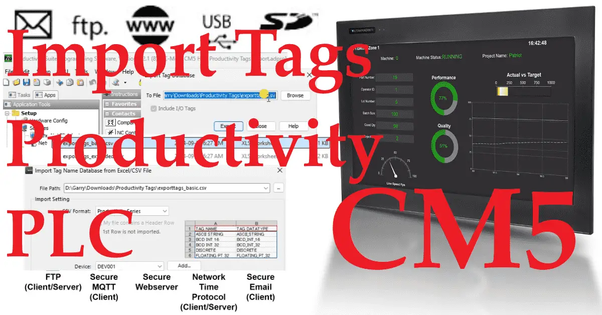 C-More CM5 Import Tags from a Productivity PLC