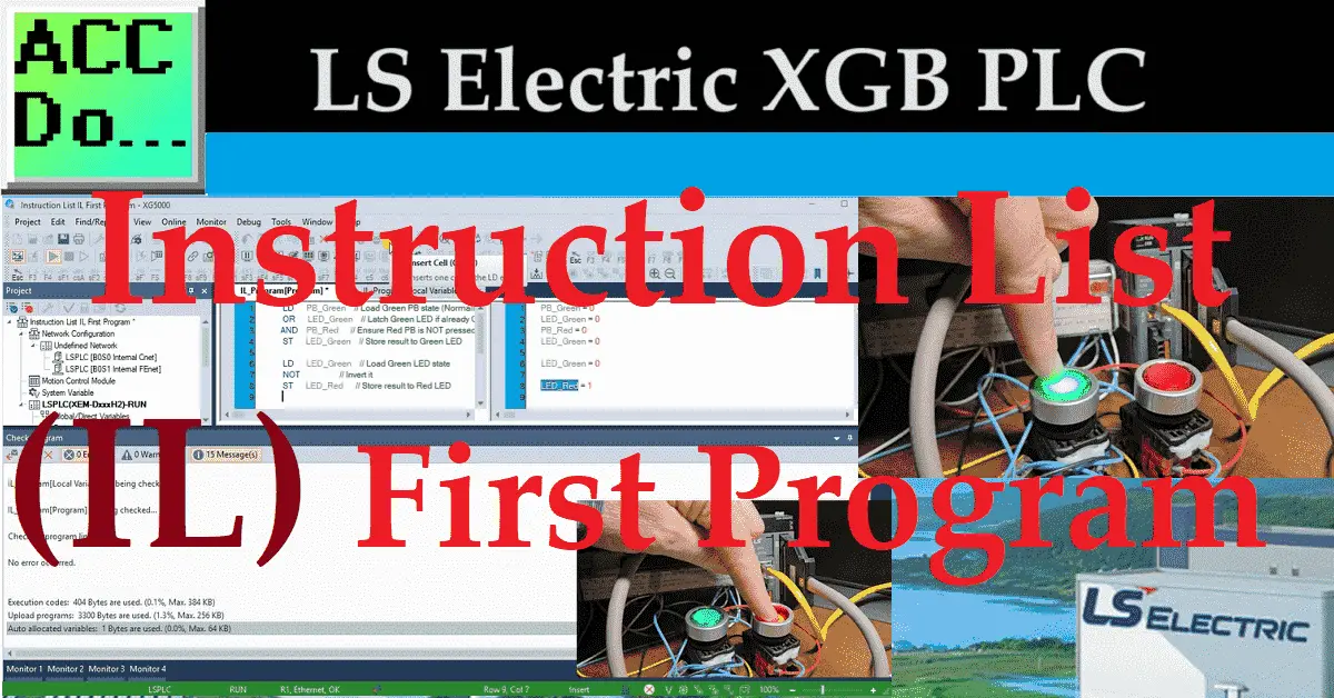 XGB PLC Instruction List (IL) First AI Program