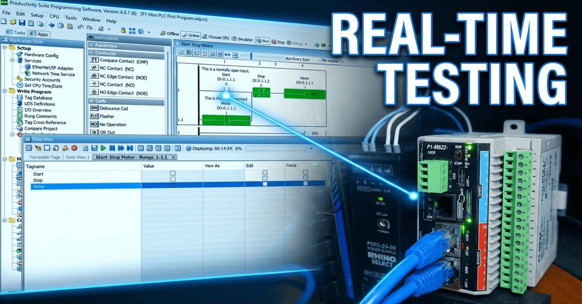 P1-M622-16DR Mini PLC Monitoring and Testing the Program